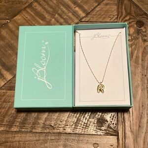 Gold 'R' Pendant Necklace by bloom